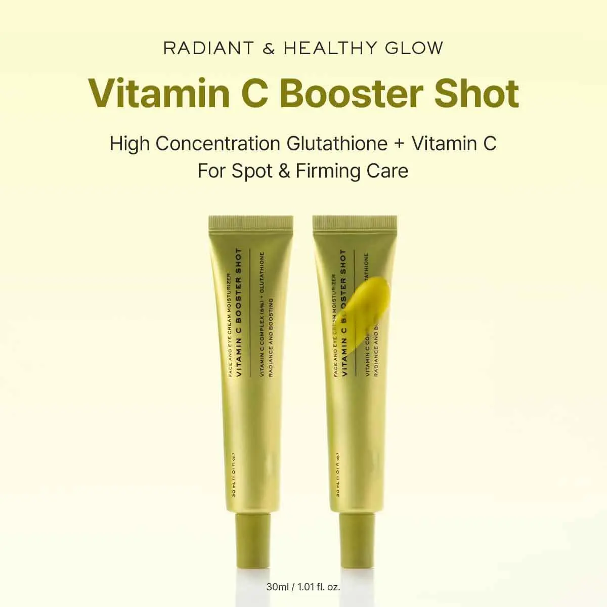 2PC Vitamin C Booster Shot Serum with Glutathione, Niacinamide, Vitamin E - Daily Radiant Skin Care for Dark Spots, Normal & Regular Skin (30ml/1.01 fl.oz) Korean Formulation