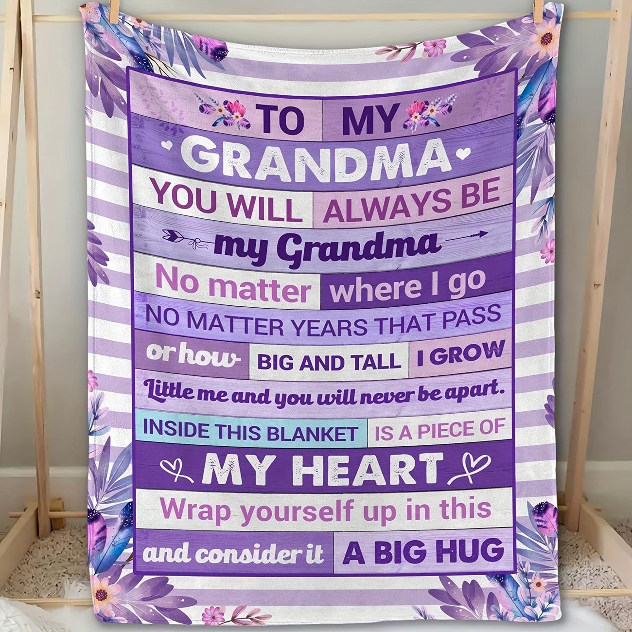 Grandma Gift Flannel Blanket, Soft Cozy Throw for Grandma, Warm Lightweight Blanket for Sofa Bed Couch, Birthday Christmas Mother’s Day Gift for Nana Grandma