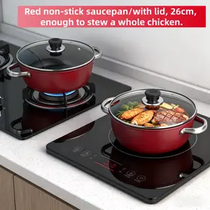 Large Capacity Thickened Non-Stick Soup Pot for Home Use, Multi-Functional Stew Pan Compatible with Gas Stoves