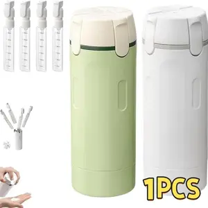 4 in 1 Travel Bottles for Toiletries, Tsa Approved Leak Proof Refillable Containers, Clear Portable Toiletry Organiser Set with Scale & Labels
