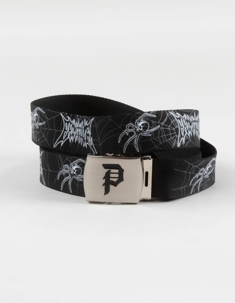 PRIMITIVE  Mens Menace Web Belt, Black  &  White