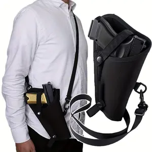 Right Hand Leather Gun Holster Crossbody Bag Men's Shoulder Bag for Concealed Carry Tactical Use