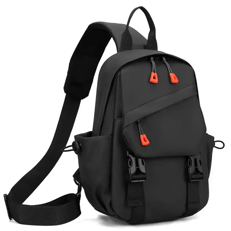 Durable PU Leather Men's Chest Crossbody Sling Bag - Adjustable Strap, Multi-Functional Small Daypack, Crossbody Purse for Travel & Daily Casual Fashion Use, Adjustable Strap Bag