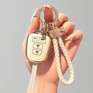 Toyota key cover, Key Fob Shell fits 2012-2017 Toyota Camry / 2014-2017 Toyota Corolla RAV4 Highlander Keyless Entry Remote Case