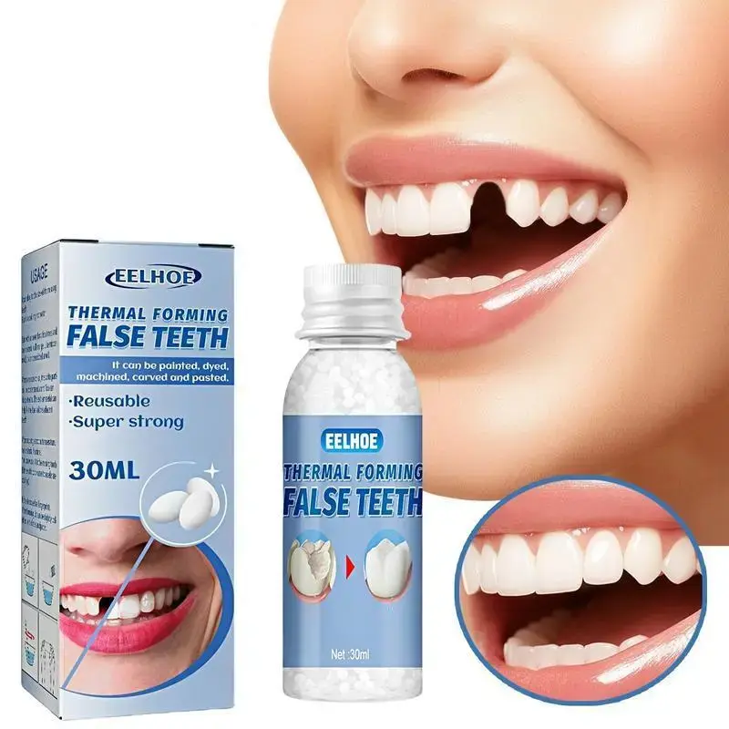 EELHOE Thermal Forming False Teeth Granules, DIY Moldable Temporary Cosmetic Tooth Repair Beads for Cosplay & Party