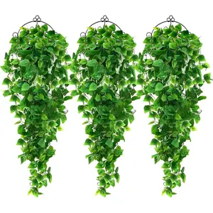 annyawei 3PCS Fake Hanging Plants, 3.6FT Fake Plant Artificial Ivy Vine Leaves Hanging Greenery Artificial Plants Indoor Wall Hanging Plants for Outdoor Wall Patio Home Office Decor (No Baskets)