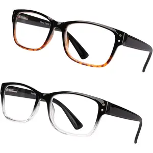 Reading Glasses for Men Women Square Fashionable Readers Quality Cheater Glasses Lightweight Frames Comfy Spring Hinge