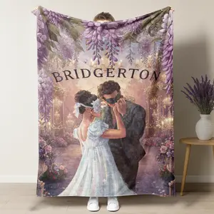 Bridgerton Masquerade Ball Fleece Blanket,Romantic Regency Era Couple Design, Luxurious & Cozy Throw for Fans of the Hit Series Blanket Soft  Lightweight Blanket