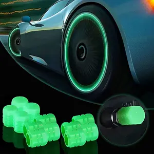 16PCS Universal Fluorescent Tire Valve Caps, Luminous Car Tire Air Valve Cap, Illuminated Tire Stem Valve Cap Covers Suitable for Car, Truck, SUV, Motorcycles, Bicycles
