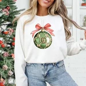 GG Glam Ornament Sweatshirt Casual Fashion Women's Chic Elegance Hoodie for Everyday Wear & Casual Outings