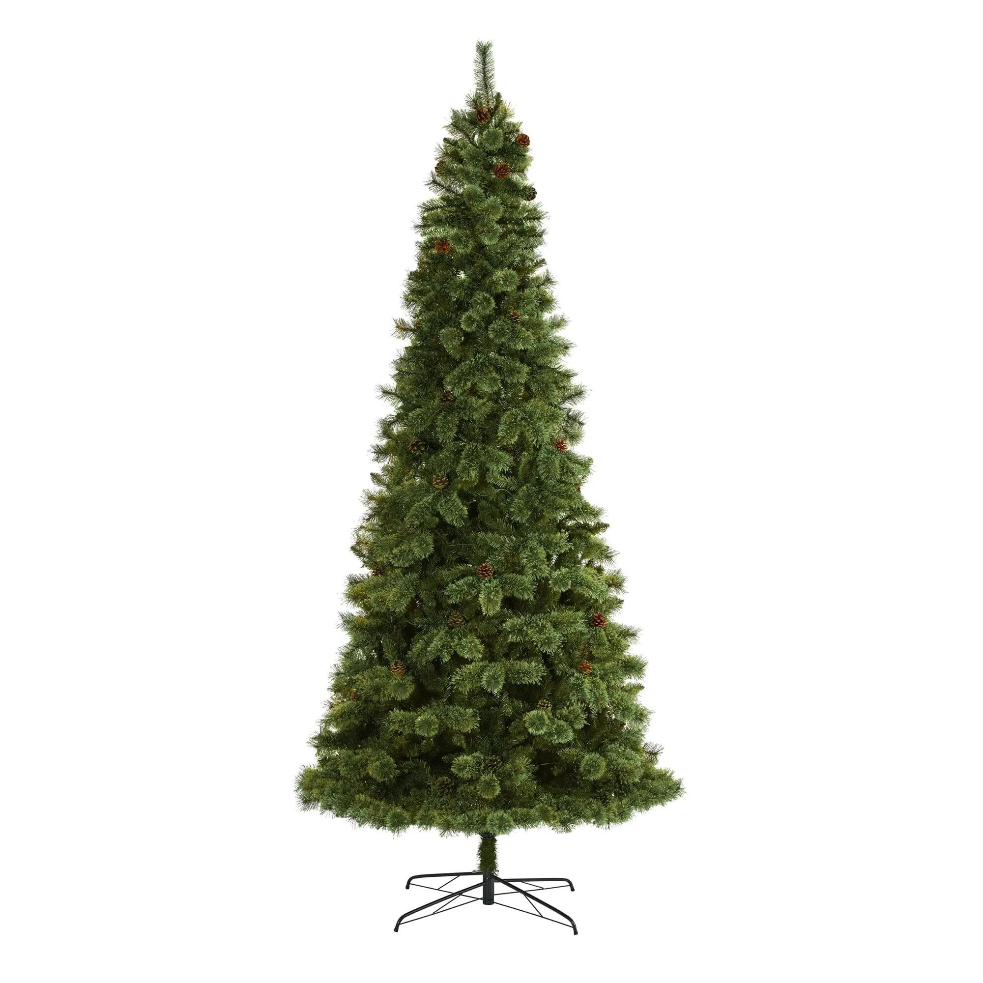 10ft White Mountain Pine Artificial Christmas Tree, 1875 Bendable Branches, Life-Size Holiday Decorations, Artificial Specialty Tree Accent, Artificial Specialty Tree Decor