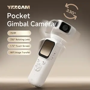 Portable vlog camera with a 330° rotating lens and face tracking, supports 4K video recording, pocket-sized video camera, suitable for photography, supports SD cards, and makes an ideal gift for girls, boys, and beginners,Y2K