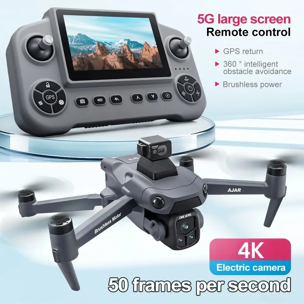 2026 V918MAX Latest Version Adult GPS Drone with Auto Positioning, 1-Key Takeoff/Return, Intelligent Tracking, 360° Automatic Obstacle Avoidance, Multi-Level Speed Adjustment, 60 fps LED Large Screen, Black (Ideal Gift for Men)