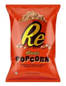 Reese's Drizzled Popcorn – Peanut Butter & Chocolate, 5.25oz Bag, Sweet & Savory Crunch Snack Crunchy