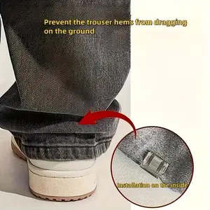 8pcs Hemming Clips, Seamless Adjustable Button Fasteners, Durable Clips Ideal for Pants Shortening & Anti-Pull Protection, Essential Clothing Accessories