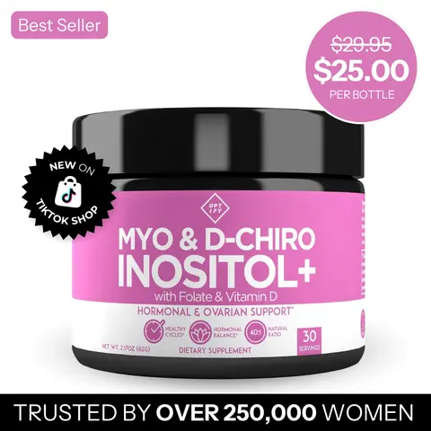 Optify Women's Hormone Balance Dietary Supplement - 40:1 Myo-Inositol & D-Chiro Inositol Powder with Folate, Vitamin D for Ovarian Support, Reproductive Health, Metabolism Boost