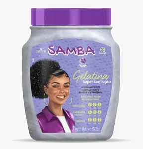 Samba Gelatina - Styling Haircare, Long Lasting Frizz Control, 1000g, Paraben Free, Aloe, Unisex, Hair Enhancing Formula