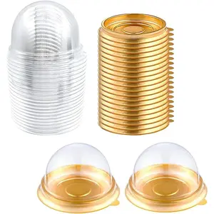 50 Set Clear Plastic Mini Cupcake Boxes Muffin Pod Dome Muffin Single Container Box Wedding Birthday Boxes ()
