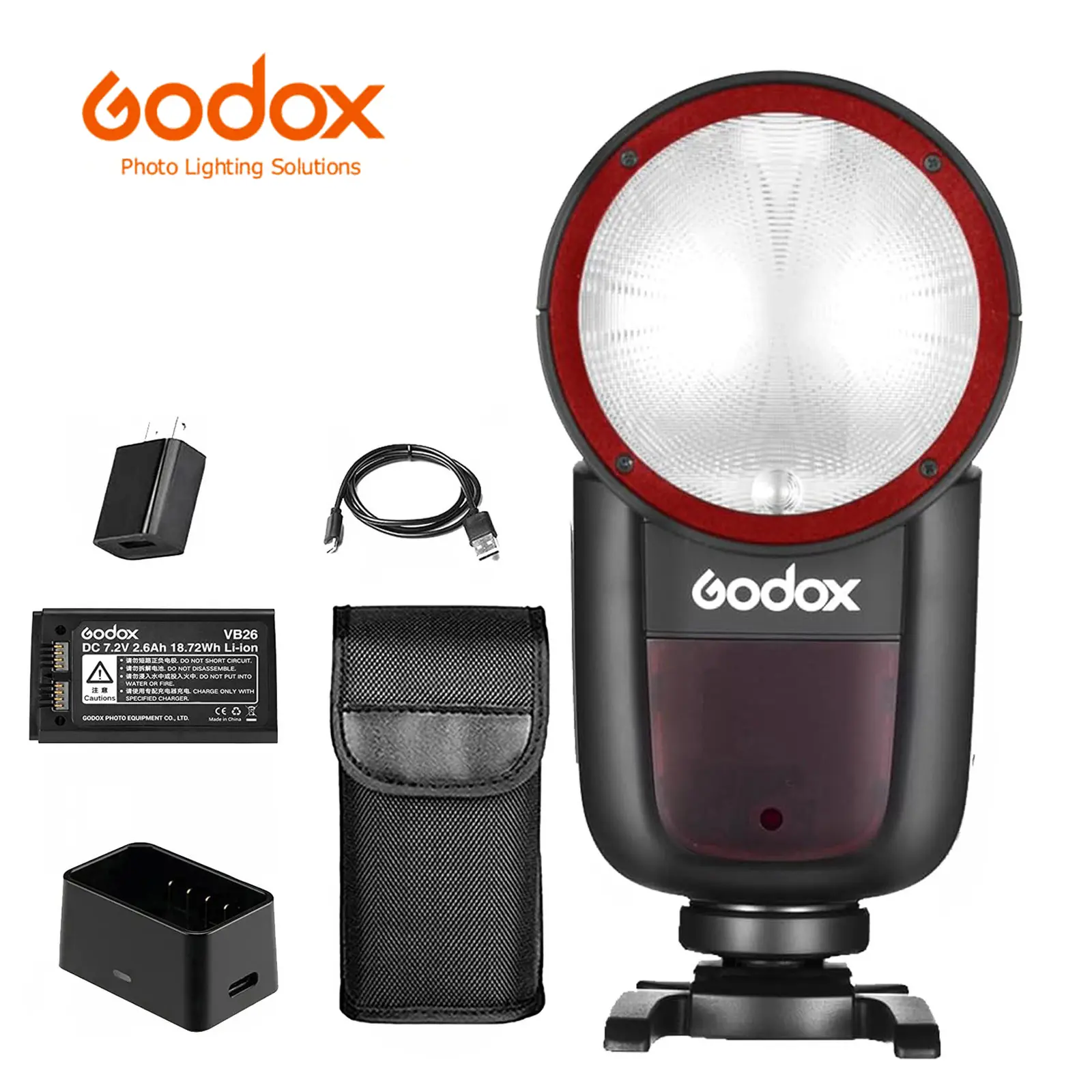 Godox V1-S V1S Magnetic Wireless Camera Flash Light for Sony FX3/A350/A6100, 76Ws, 2.4G TTL, 1/8000 HSS, 480 Full Power Shots, 1.5s Recycle Time, 7.2V 2600mAh Lithium Battery, 10-Level LED Modeling Lamp, Stand & Accessories (USA Version), Led Lights, Film