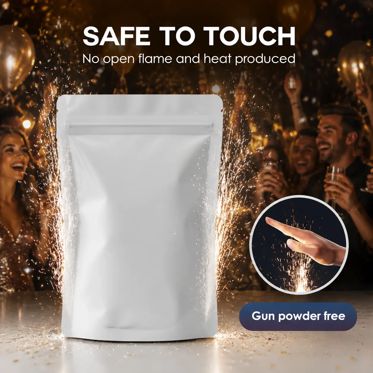 650W Commercial Cold Sparkler Powder - 2/4/6/12 Packs (200g Per Pack), 5m Spark Height, Non-Toxic Smokeless Commercial Appliance Part for Weddings, Stage Performances