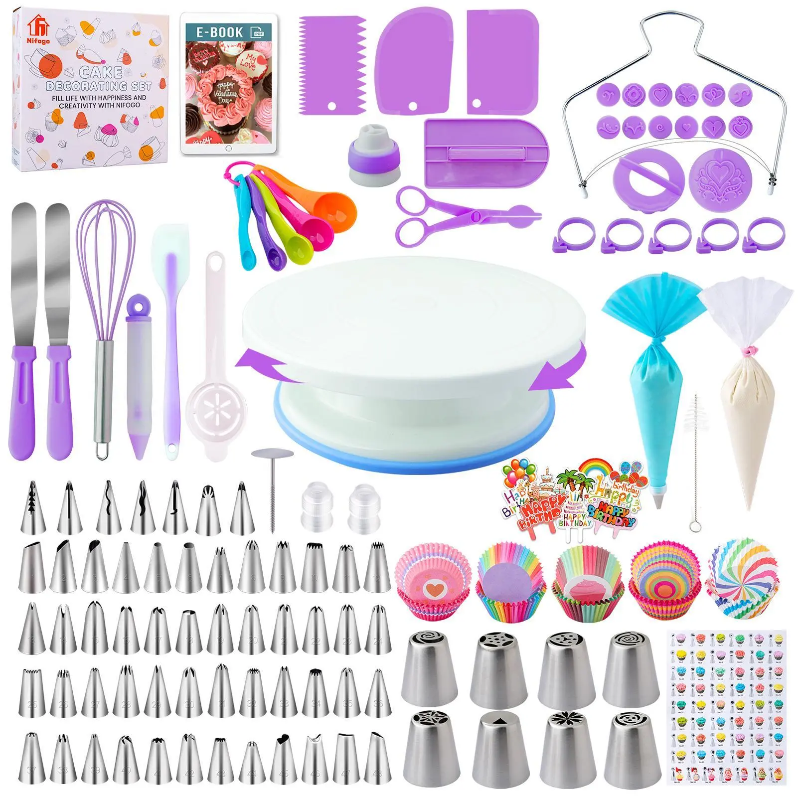 Cake Decorating Tool Set, 356pcs/set Cream Cake Decorations Supplies Pastry Decorating Tools