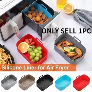 Suitable for NINJA DZ201&DZ401&AF300&AF400 Rectangle Air Fryer Silicone Pot, Reusable Air Fryers Liners, Oven Baking Tray, Household Kitchen Air Fryer Accessories