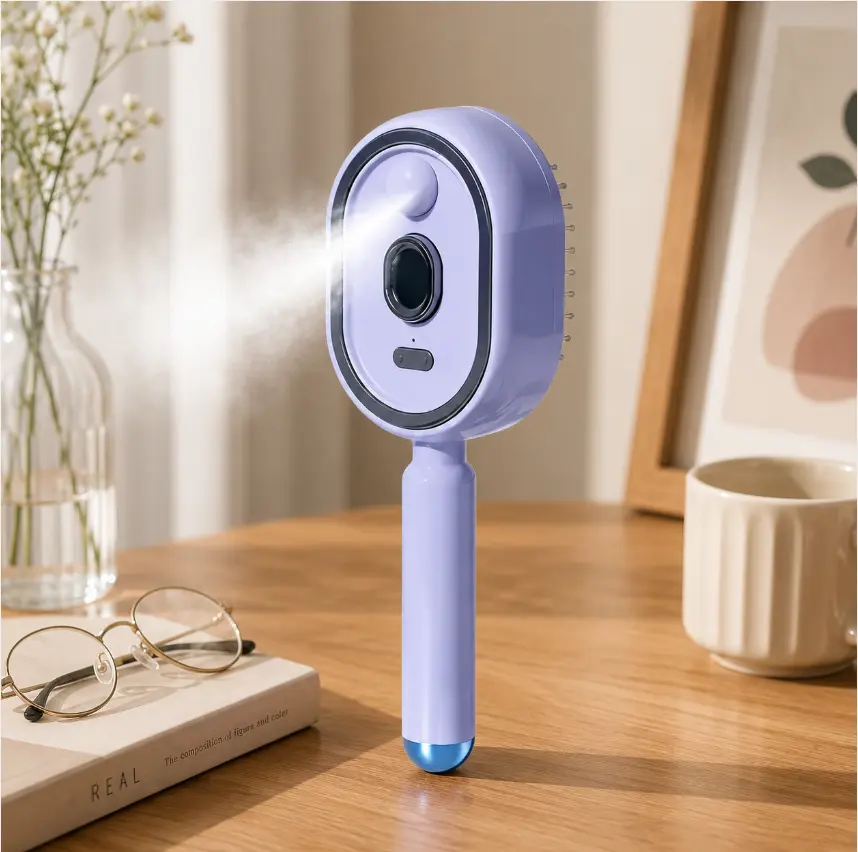 Cordless Steam Hair Straightening Brush Rechargeable Steam Hair Brush Hot Comb Fast Heating Hair Straightener Brush Anti Frizz Detangling Anti Static Hair Styling Tool Portable Beauty Tool for Women Girls All Hair Types