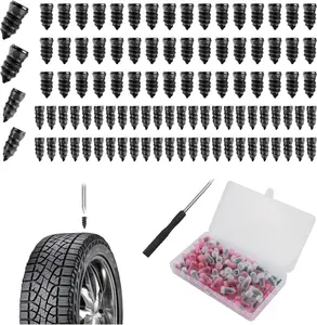 Self-Service Tire Plug Repair Kit,100PCS Car Tire Plugs Kit, Includes Large & Small Tires Repair Screws, Screwdriver, Universal Screw in Tires Plugs Kits Car Accessories for Puncture