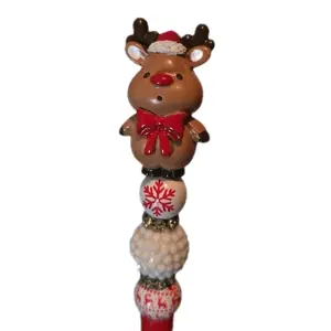 Holiday Pen with character topper and Beaded Design Halloween Charm Halloween Writing Tools Christmas