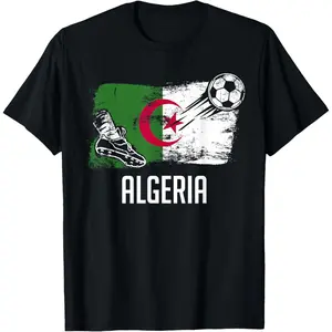 100%cotton Algeria Flag Jersey Algerian Soccer Team Algerian T-Shirt