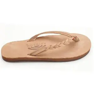 Rainbow Sandals Flirty Braidy - Single Layer Premier Leather with Arch Support with a Braided Strap (Womens) - Sierra Brown