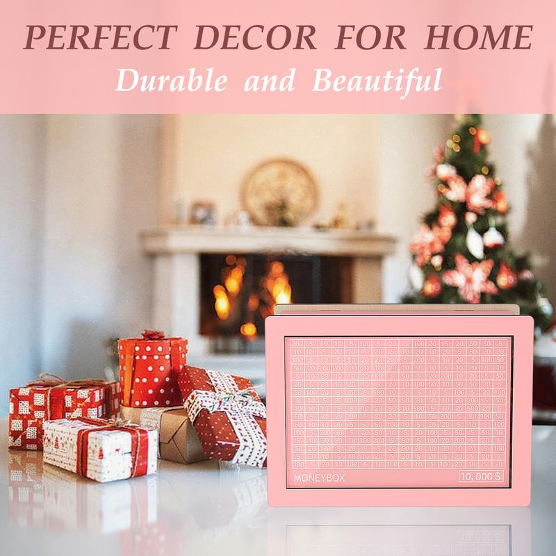 2026 $10,000 Savings Challenge Box with Digital Counter, Large Capacity Money Saving Box, Fun Cash Saving Challenge for Home, Family, Kids, Budgeting, Easy Finance Tool & Perfect Gift Idea,Valentine's Day Gift