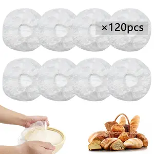 120pcs Shower Caps for Sourdough Bread, Reusable Bowl Covers for Bread Proofing, Plastic Bread Cover for Rising, Covers for Banneton Bread Proofing Basket, Plastic Covers for Bowls With Elastic