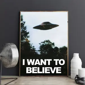 The X-Files I Want To Believe TV Art Silk Fabric Poster Decor Artwork Ornaments Wall