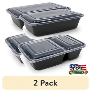 (2 pack) MS 60-Piece Meal Prep Container Set, 30 BPA-Free Containers with Lids in 2 Sizes, Microwave & Dishwasher Safe, Best Used for Leftover Storage and Reheating