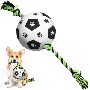 Durable Dog Rope Pull Toy with Plush Football, Interactive Game for Large Dogs, Keeps Them Busy, Perfect for Playtime