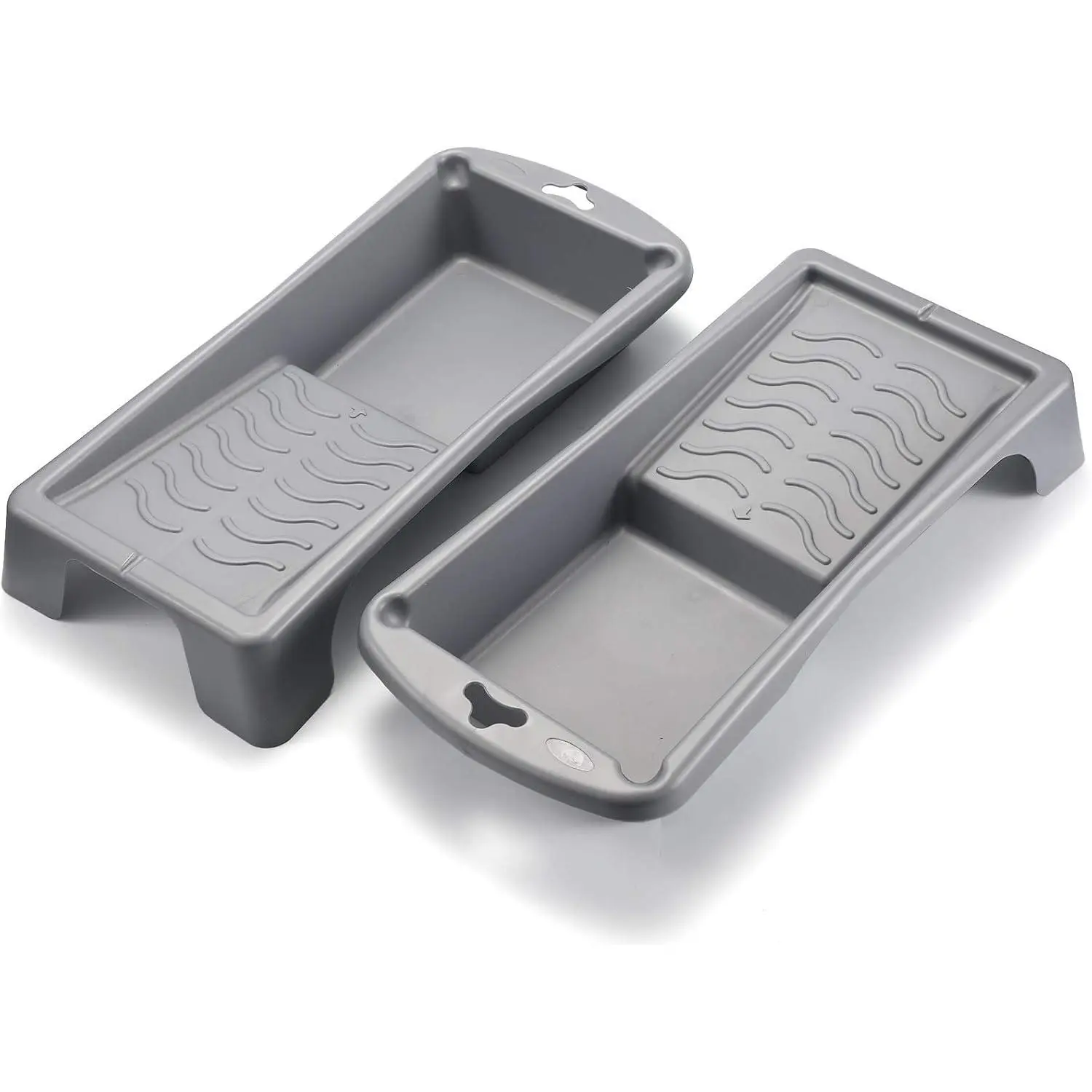 Plastic Mini Roller  Tray, Deep Well  ,4"  Roller Tray Set, Deluxe  Tray for 4-Inch Roller Brushes(2-Pack)