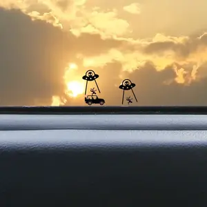 UFO Hidden Easter Egg Decals | Tiny decal Alien | Small decal for cars | Hidden Truck Decal | Water bottle Decal | Car Accessories V