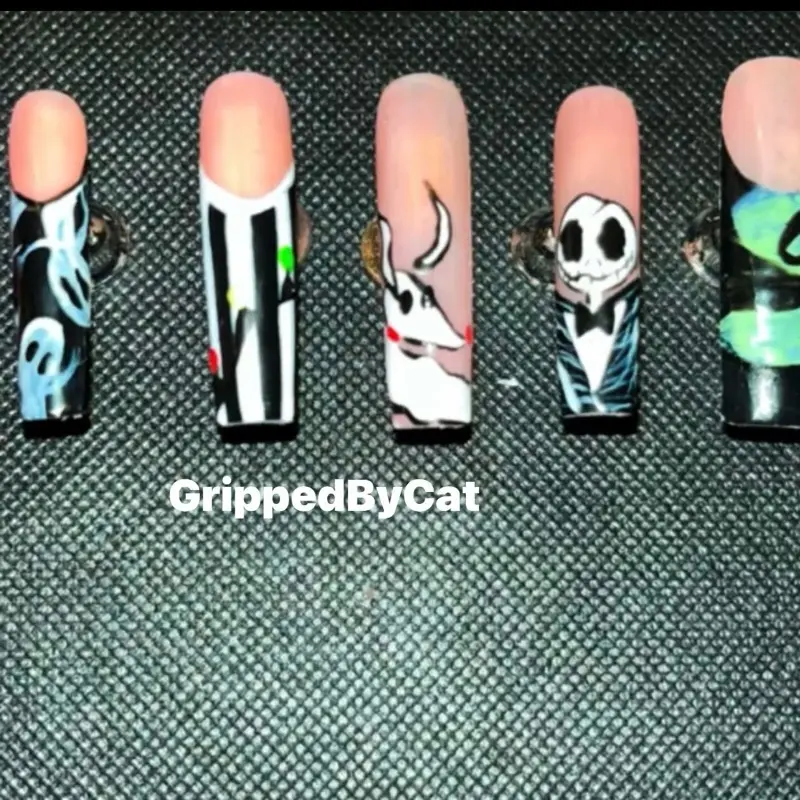 Character Reusable Press-On Nails, Unisex Cute Handmade Nail Art Supply