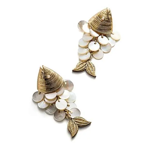 BAUBLEBAR Goldtone Ripple Fish Earrings