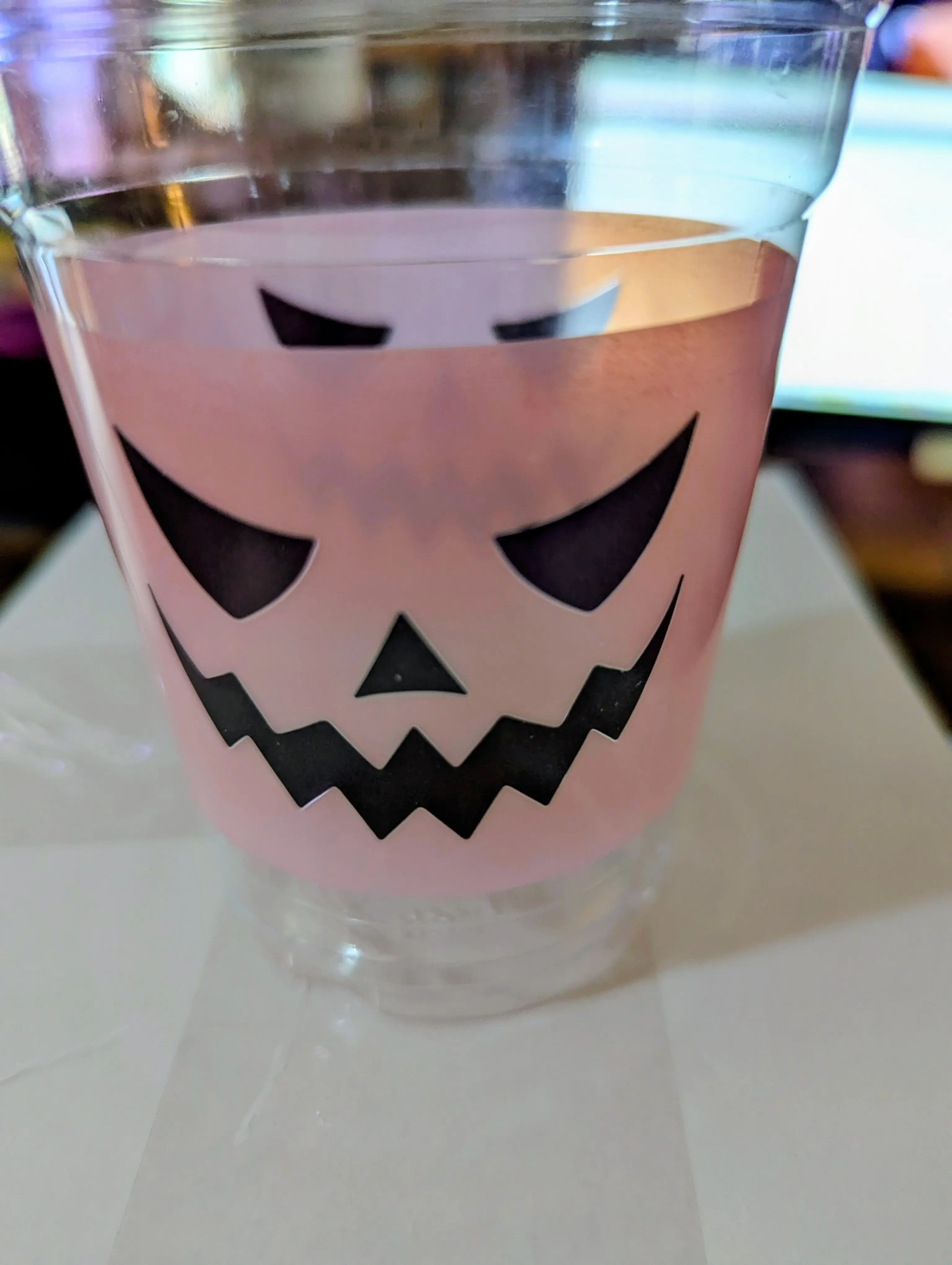 100 plastic pink pumpkin cups
