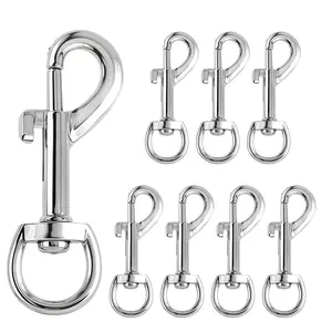 8 Pcs Swivel Eye Bolt Snap Hooks Heavy Duty Eye Bolt Clips Zinc Alloy Single Ended Flag Clips Clasp Trigger Snaps Plated for Diving Pet Leash Key Chain Flag Pole Rope Clothes Camera Strap Line