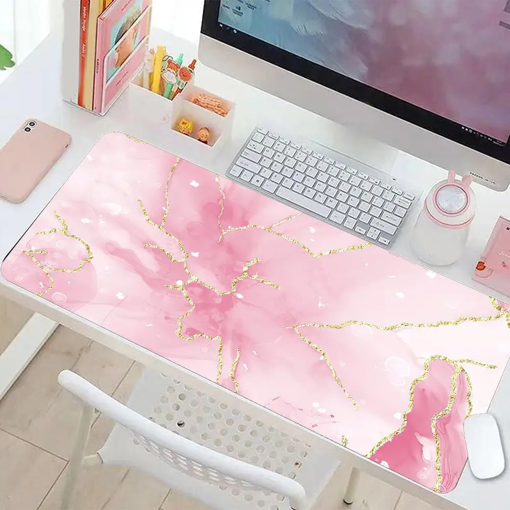 Imitation Marble Texture Mouse Pad, Rectangular Gaming Mouse Pad, Office Desk Non-Slip Rubber Keyboard Mat, Computer Accessories for Home & Office Use