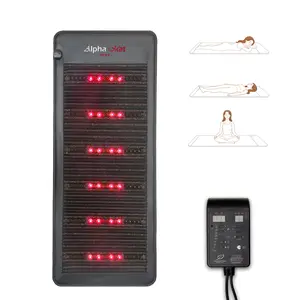 A9000 Far Infrared Heating Pad 32"×75" Extra Large with Red Light Therapy, Amethyst Gemstone Heating Mat for Full Body, Pain Relief, Muscle Relaxation, Low EMF.