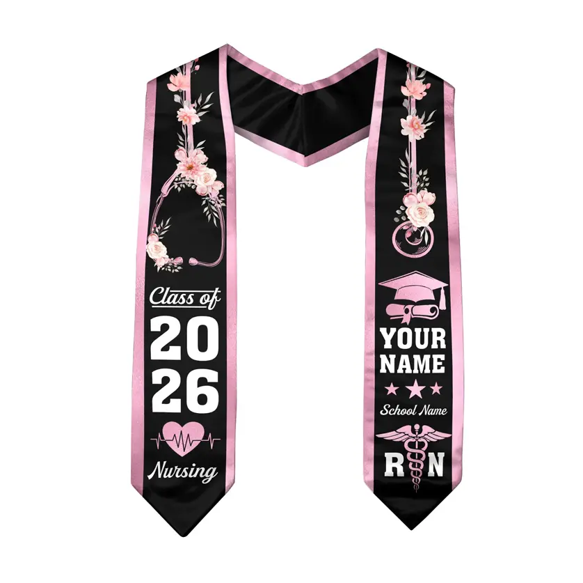 Customized Nursing Graduation Stole 2026 – Personalized RN BSN MSN Sash for Nurse Graduate, Class of 2026 Ceremony Keepsake