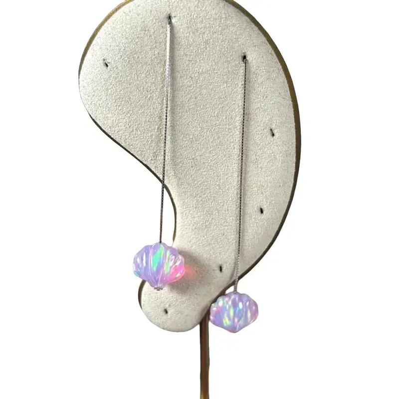 Pink Jelly Opal Shell earrings