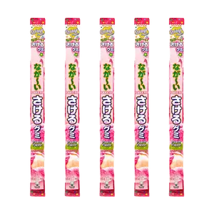 UHA Long Sakeru  Jelly Gummy Candy W Peach ,1.16 oz*5【Value Pack】