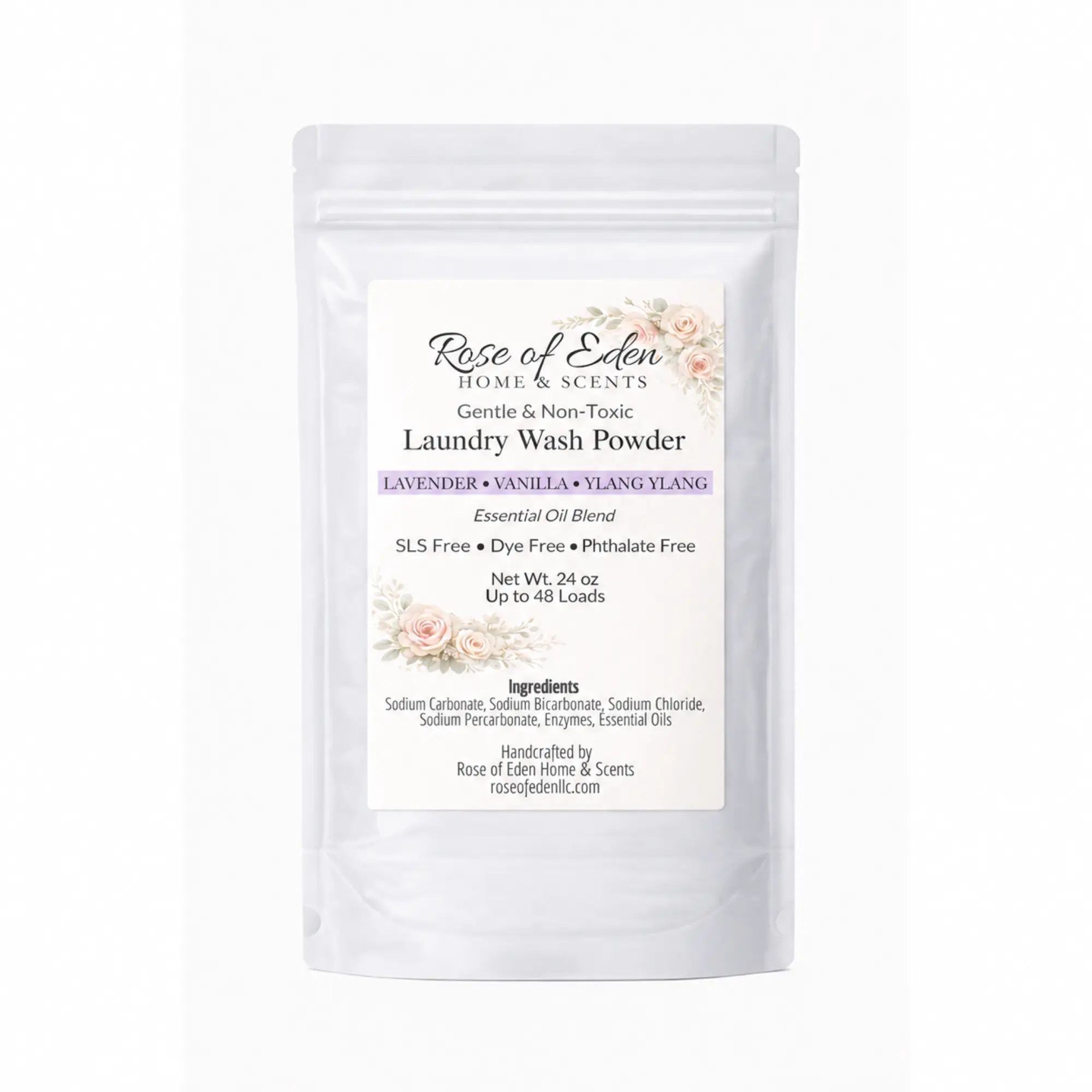 Laundry Wash Powder with Enzymes, Gentle formula, All Natural