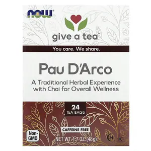 NOW Foods Pau D'Arco Tea, Caffeine Free, 24 Tea Bags, 1.7 oz (48 g) NOW Foods Pau D'Arco Tea, Caffeine Free, 24 Tea Bags, 1.7 oz (48 g)