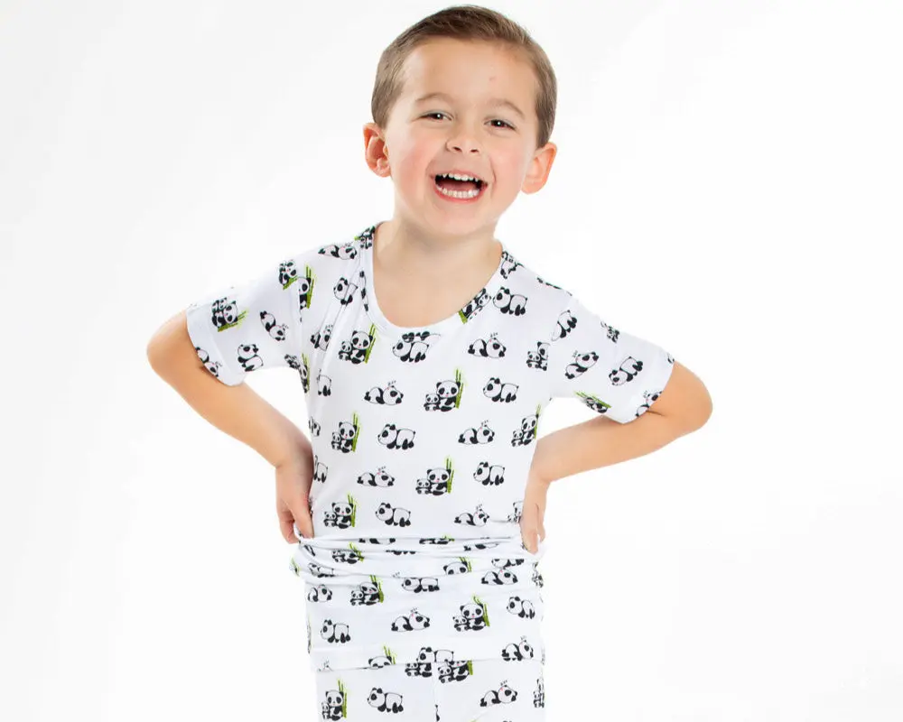 Field of Pandas Two-Piece Short Pajama Set